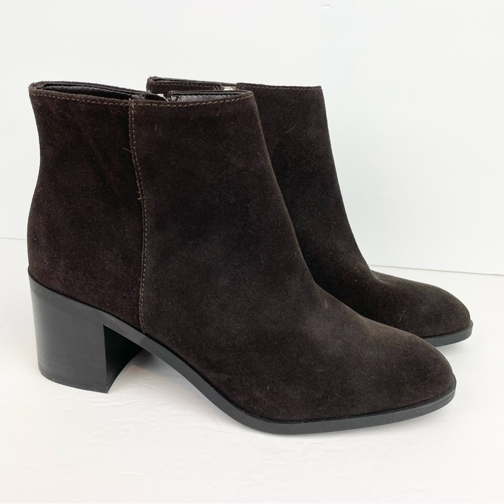 Vince Camuto Chelsea Boot Suede Leather Block Heel